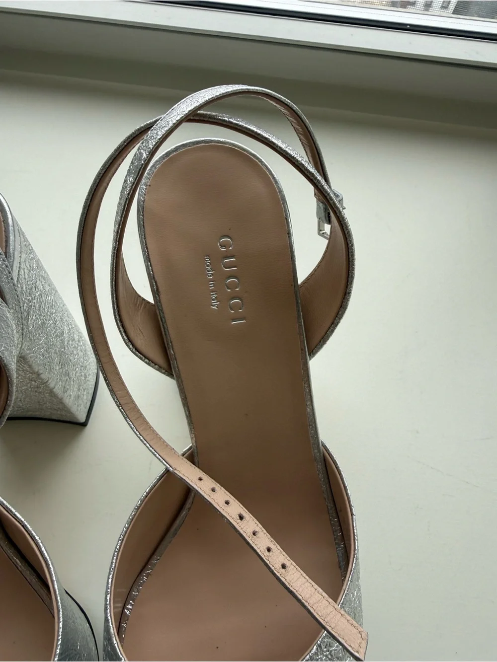 Gucci Silver Metallic Horsebit Platform Sandals - NWT NEVER WORN